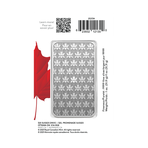 Pure Silver Bar in Proudly Canadian